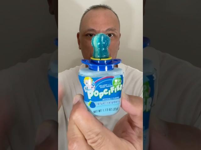  ASMR POPCIFIER LOLLIPOP WITH CANDY POWDER BLUE RASPBERRY FLAVOR AND EATING SOUNDS #shorts