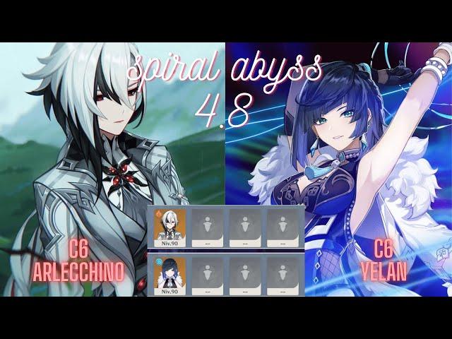 Arlecchino Solo C6 & Yelan Solo C6 - Spiral Abyss 4.8 [Genshin Impact]