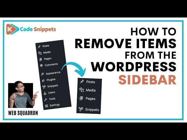 Remove Items from Wordpress Dashboard Sidebar - Code Snippets -CodeSnippets