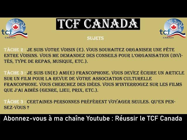 TCF CANADA : Correction (Certaines personnes préfèrent voyager seules) d'EO