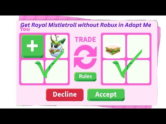 How to Get A Royal Mistletroll Without Buying Robux in Adopt Me Roblox Christmas Update Week 3!!