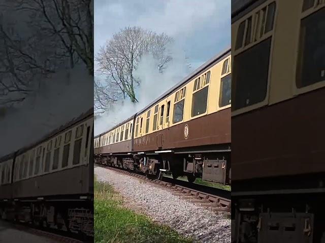 21C127 Taw Valley in Southern Wartime Black livery approaches Crowcombe fast