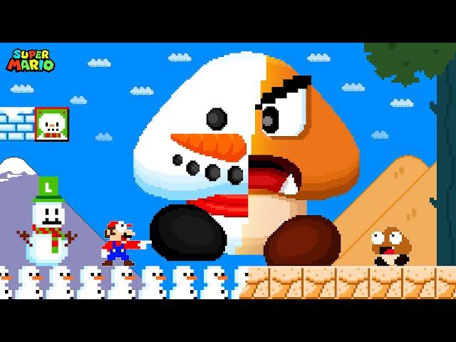 When Everything Mario Touches Turns into Snowman in Super Mario Bros