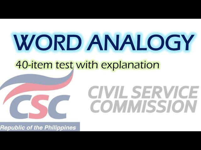 40-item ANALOGY for Civil Service Exam 2020 Reviewer [entrance exam]