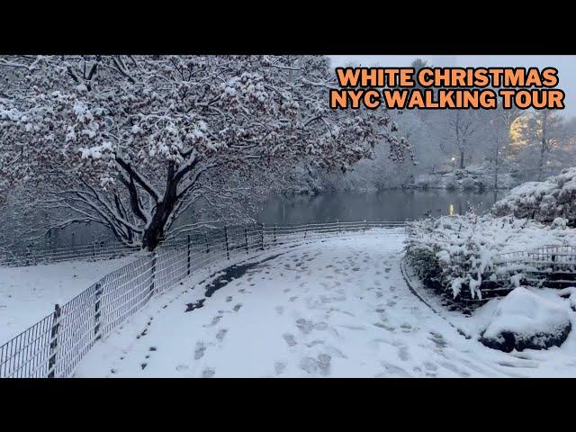 MAJOR SNOWFALL IN NYC ON THE FIRST DAY OF WINTER! WALKING TOUR NYC CHRISTMAS