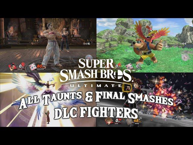 Super Smash Bros. Ultimate - All Taunts and Final Smashes (DLC Fighters)