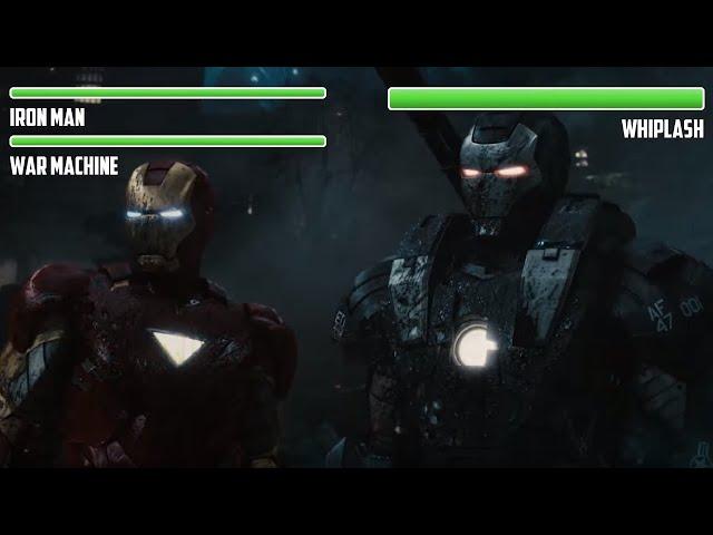 Iron Man and War Machine vs. Whiplash WITH HEALTHBARS | Final Fight | HD | Iron Man 2