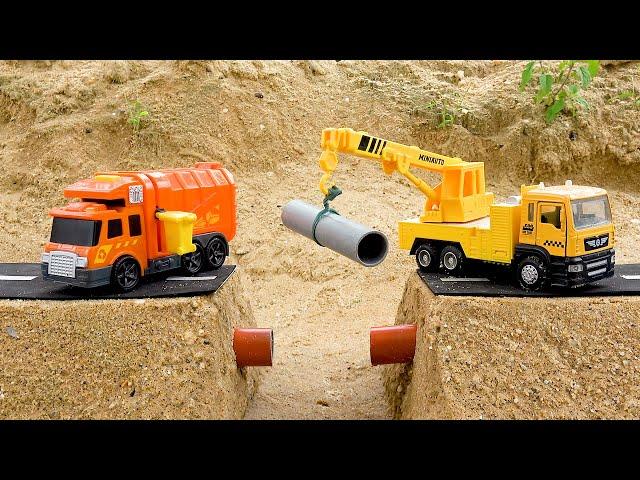 Construction vehicle crane truck dump truck play with toys - Collection video for kids