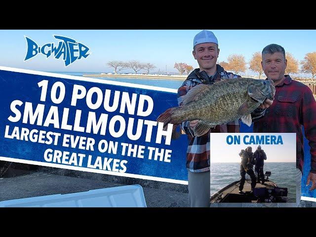 10+  Pound Record Smallmouth Bass Caught On Camera -  Lake Erie Fish is Largest Ever On Great Lakes