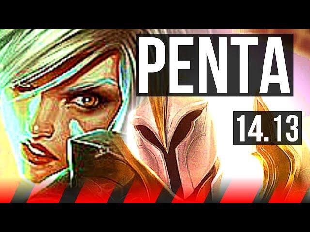 RIVEN vs KAYLE (TOP) | Penta, 8 solo kills, 65% winrate, Legendary | EUNE Grandmaster | 14.13