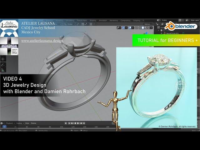 3D Jewelry design TUTORIAL 4 with Damien Rohrbach and Blender