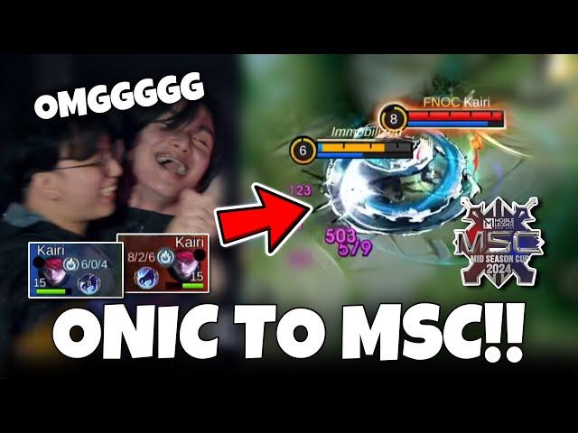 KAIRI’s CRAZIEST CHEESE PICK IN THIS SEASON!! ONIC SECURES MSC 2024!! 