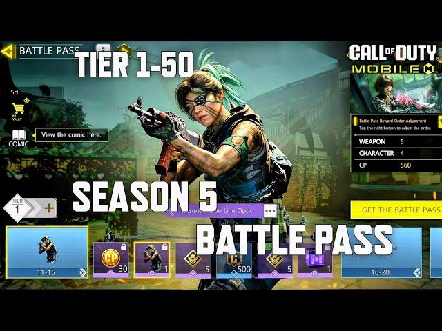 NEW Season 5 Battle Pass Tier 1-50 in COD Mobile! All BP Rewards + Gameplay! Season 5 CODM Leaks