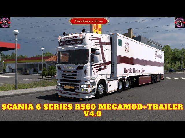 ETS2 1.53 Scania 6 Series R560 Megamod + Trailer v4.0