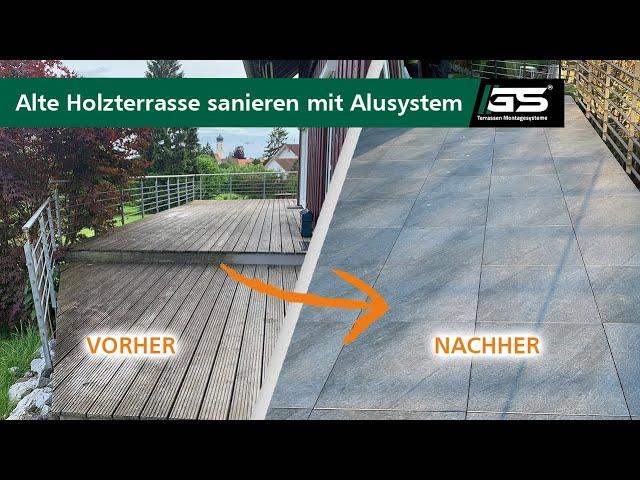 Neue Terrassenplatten verlegen: Alte Holzterrasse auf einer Dachbahn sanieren