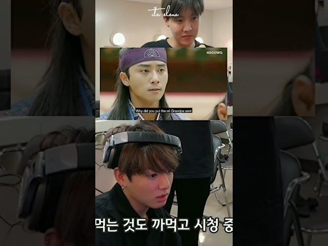 Jungkook reaction V acting "Hwarang"