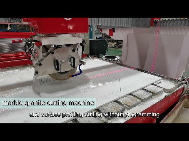 Hualong Machinery HLSQ-350c 4 Axis Bridge Saw marble granite stone slab countertop cutting machine