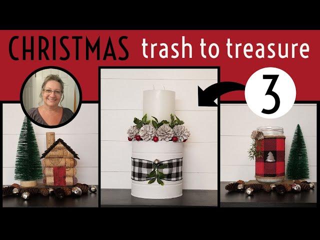 Farmhouse Christmas Trash to Treasure~3 Cheap and Easy Christmas DIYS~Dollar Store Christmas DIYS