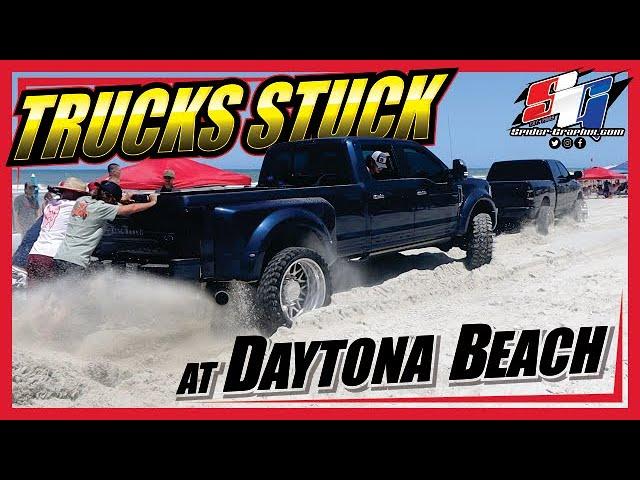 Trucks stuck at Daytona Beach