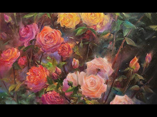 Живопись маслом "Куст розы" | художник Чупринов