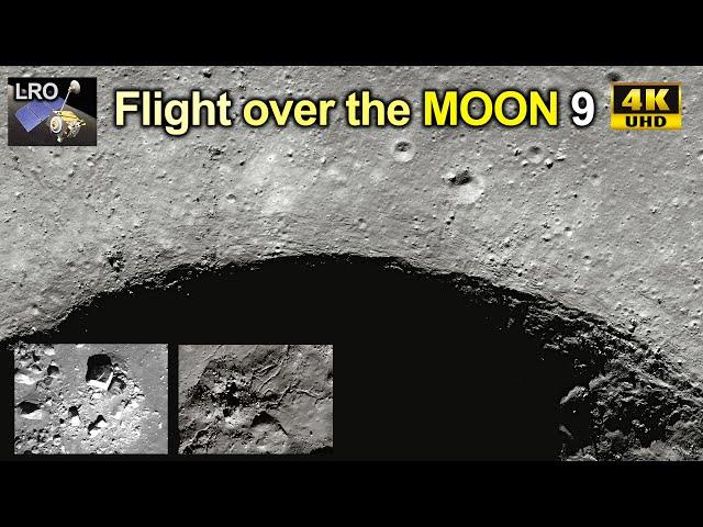 Flight over the Moon 9. Flying over lunar surface ️ 4k video