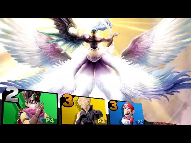 Super Smash Bros. Ultimate - Sephiroth Final Smash Supernova & Victory Screen Walking Through Flames