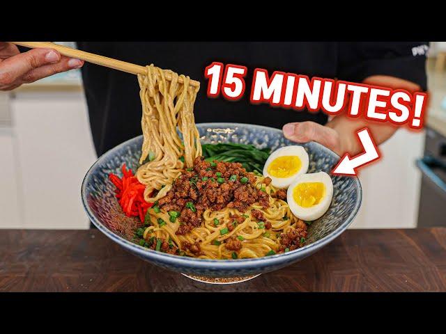 15 Minute Authentic RAMEN at Home! Soupless TANTANMEN (Shirunashi/Tsuyunashi Tantanmen)