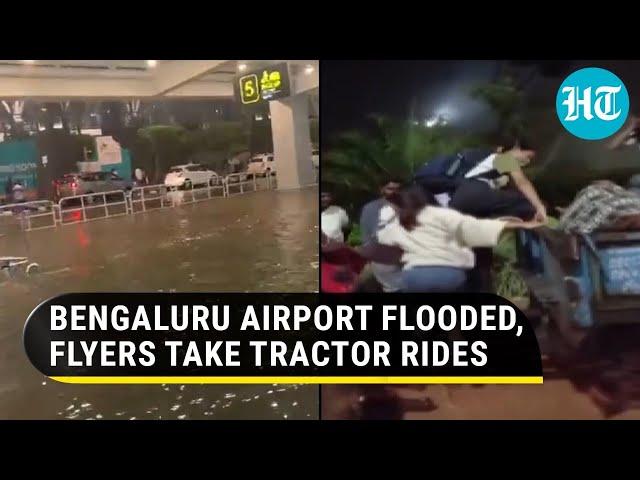 Bengaluru airport: How passengers took tractor rides to catch flights amid severe waterlogging