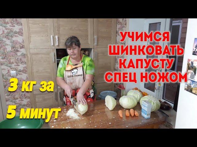 Учимся шинковать капусту спец ножом. Квашение капусты за 3 дня. Салат из капусты.