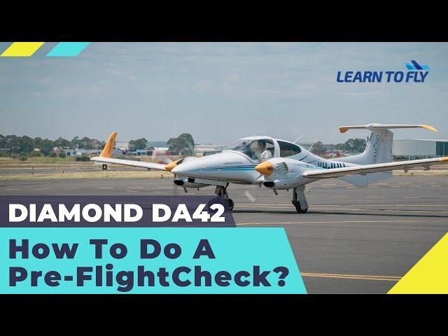 Learn How To Pre-Flight Check A Diamond DA42 Twin-Engine Aircraft! #PreFlightCheck #LearnToFly #DA42