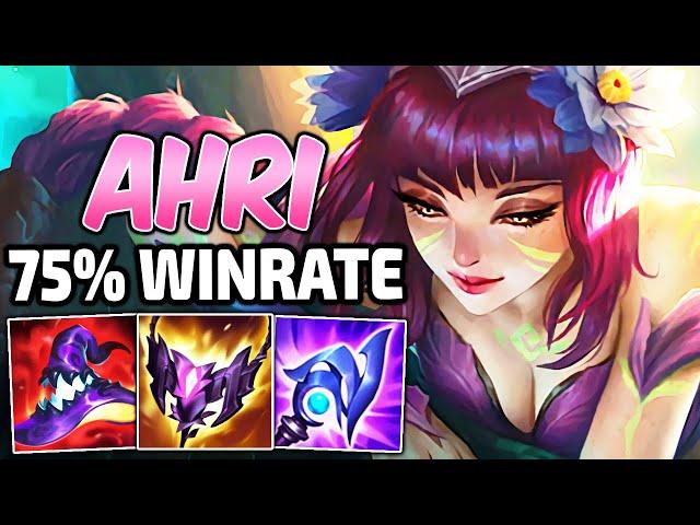 75% WINRATE AHRI - HOW TO CARRY WITH FULL AP AHRI MID | 81% K.P | Build & Runes | League of Legends