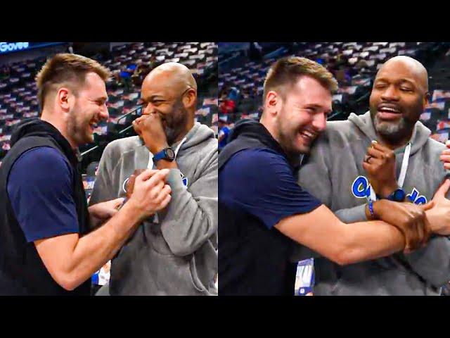 Luka Doncic's Reaction When Magic Coach Jamahl Mosley Surprised Him Before Their Game Dallas-Orlando