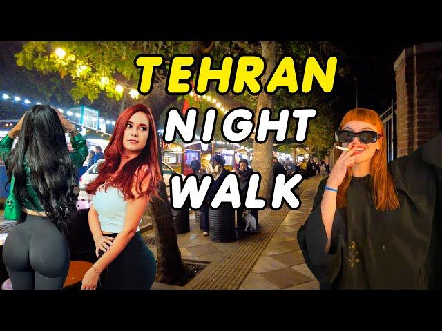 TEHRAN IRAN  A Busy Market in ValiAsr Street Night Walk VLOG Today #walkingtour