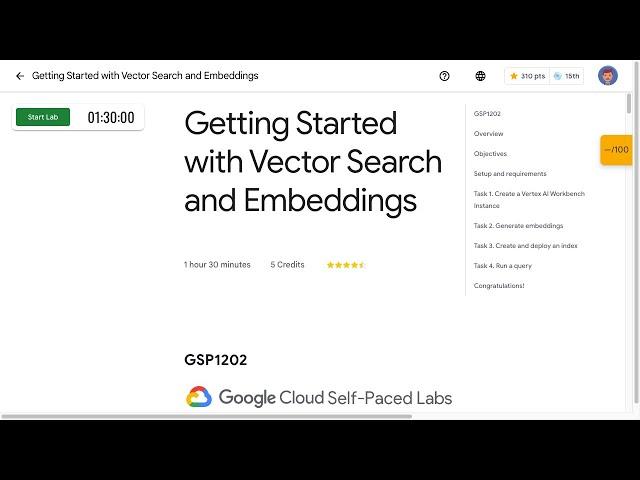 Getting Started with Vector Search and Embeddings GSP1202