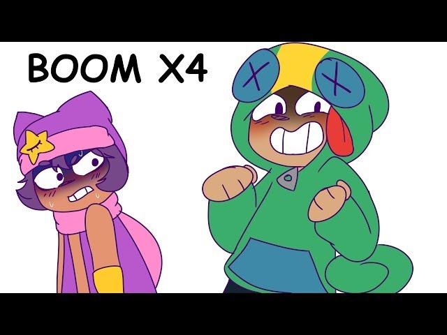 Boom x4 meme [Bawl Stars] Leon x Sandy