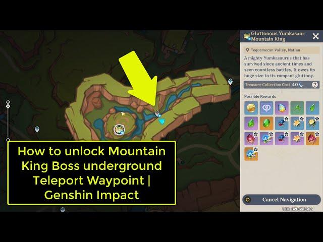 How to unlock Mountain King Boss underground Teleport Waypoint | Genshin Impact