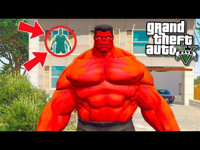 ЗЛОЙ КРАСНЫЙ ХАЛК УБИЛ СОСЕДА В ГТА 5 МОДЫ! ПРИВЕТ СОСЕД! - ОБЗОР МОДА GTA 5 ИГРА ГТА 5