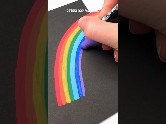 Rainbow Art in Black and White paper #art #painting #shorts