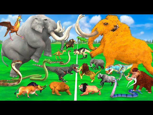 Prehistoric Mammals vs Dinosaurs vs Reptiles Mammoth vs Dinosaur Size Comparison Animal Revolt Battl