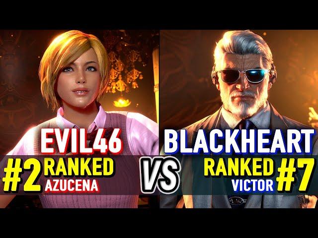 T8  EVIL46 (#2 Ranked Azucena) vs BLACKHEART (#7 Ranked Victor)  Tekken 8 High Level Gameplay