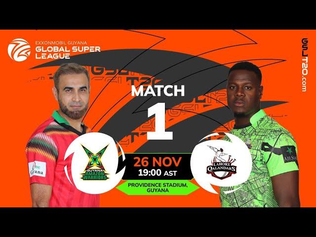 LIVE | Match 1 | Guyana Amazon Warriors vs Lahore Qalandars | GSL 2024