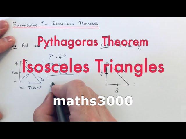 Pythagoras In Right Angled Isosceles Triangles. Finding missing side lengths using Pythagoras.