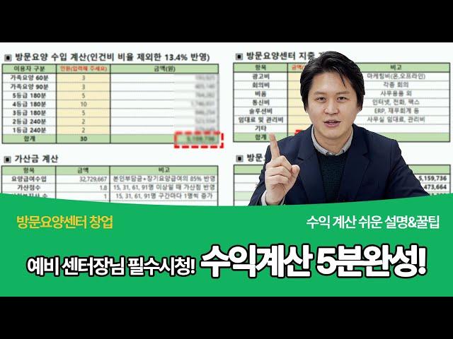 수익 계산 샘플 무료 제공! 방문요양센터 창업 전 꼭 보세요! | 방문요양센터 창업
