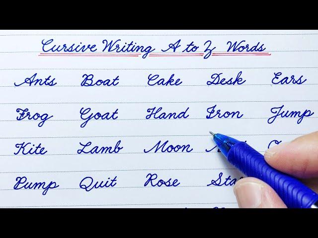 Cursive Writing A to Z | Four Letter Words | Cursive handwriting practice | Cursive Writing abcd