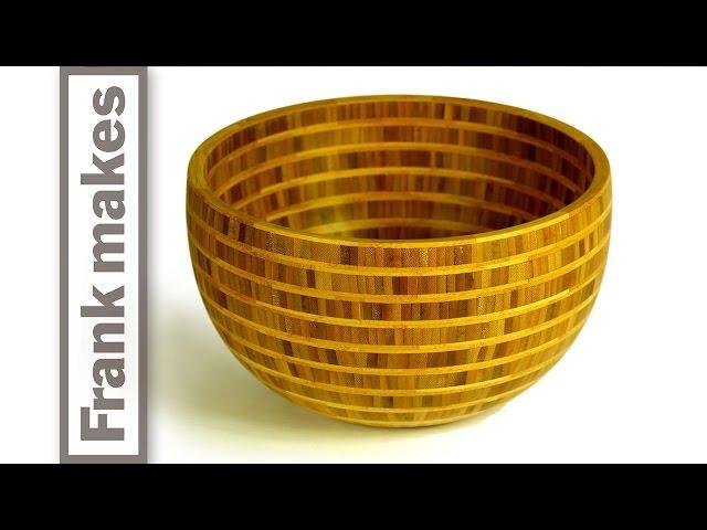 Segmented Wood Turned Bamboo Bowl