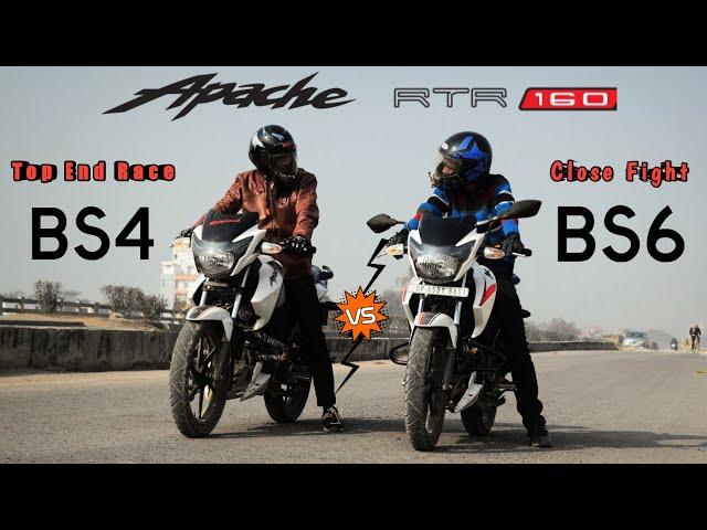 TVS Apache RTR 160 2V BS6 Vs TVS Apache RTR 160 2V BS4 | Top End Test | Drag Race | UP65 Racers