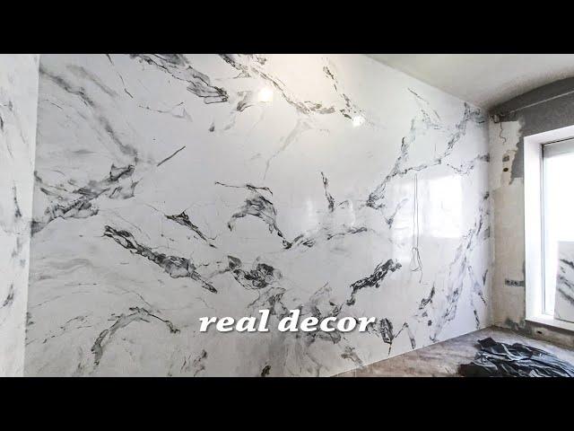 Marble painting, Venetian plaster Bianco Carrara(2020)