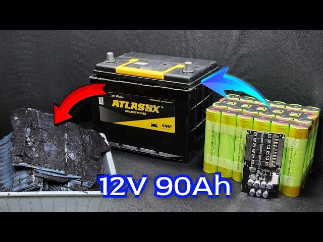 12v 90Ah Lifepo4 battery build, For SUV car using 24cell 32140 15Ah From old car battery