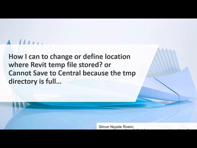 AUTODESK REVIT 2019 HOW I CAN TO CHANGE TEMP FILES FOLDER