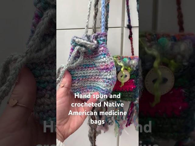 Native American medicine bags find here: https://folksy.com/shops/SacredSoulArt #fibreart #handspun